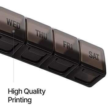 Hydra Cup [4 Pack] Weekly Pill Organizer & Vitamin Planner, Extra Large Mobile Medicine Box Value Pack, Unique Colors for Daily or Monthly Use, 7 Compartments.