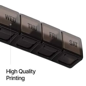 Hydra Cup [4 Pack] Weekly Pill Organizer & Vitamin Planner, Extra Large Mobile Medicine Box Value Pack, Unique Colors for Daily or Monthly Use, 7 Compartments.