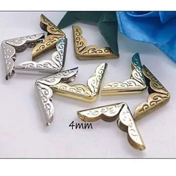 150PCS Elegant Book Corner Protectors in Gold Silver Bronze