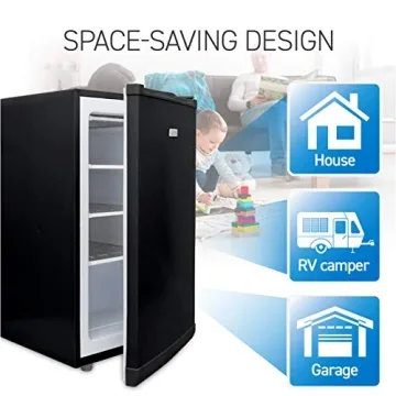 Upright Freezer 2.8 Cu Ft - Reversible Door, Black