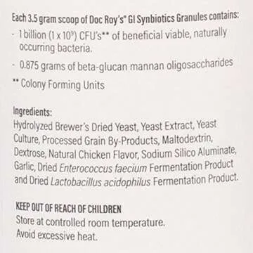 Revival Animal Health Doc Roy's GI Synbiotics- Probiotic & Prebiotic Supplement - for Dogs and Cats- 454 gm Granules