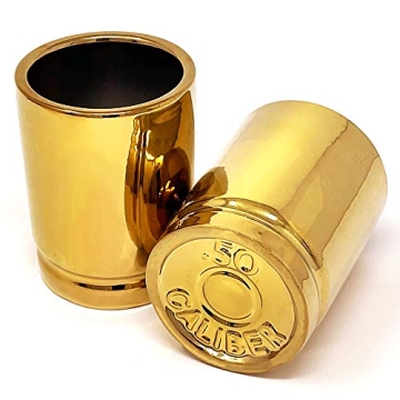Straight Shooter 50 Caliber Shot Glass Set - Groomsmen Gifts & Man Cave Essentials