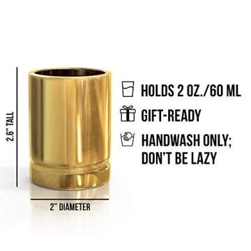 Cool 50 Caliber Shot Glass Set for Men Groomsmen Gifts