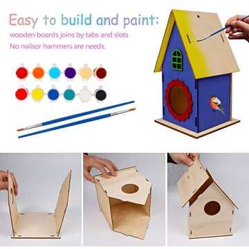 Glintoper DIY Birdhouse Kit for Kids - Build and Paint Fun