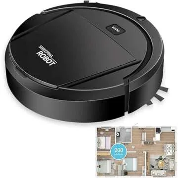 Sweeping Robot, Cleans Hard Floors to Medium Pipe Carpets, Super Strong Sution, Ultra Slim Quiet, Ro...