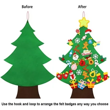 3.6 FT DIY Felt Christmas Tree with 41 Ornaments for Kids