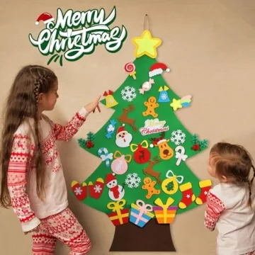 3.6 FT DIY Felt Christmas Tree with 41 Ornaments for Kids