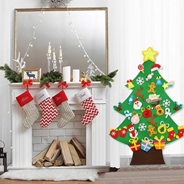 3.6 FT DIY Felt Christmas Tree with 41 Ornaments for Kids