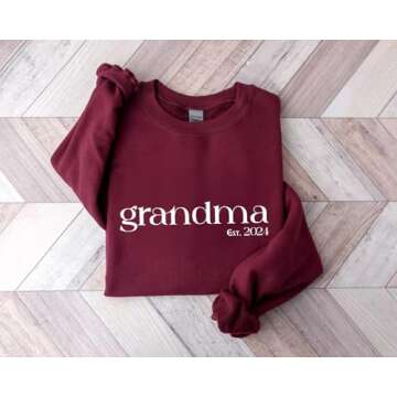 Personalized Grandma Sweatshirt with Kids Names, Mama Hoodie, Custom Mom Gifts, Grandma Gift, Grandkids Name, Christmas Gift For Nana, Gigi, Granny