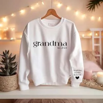 Personalized Grandma Sweatshirt with Kids Names, Mama Hoodie, Custom Mom Gifts, Grandma Gift, Grandkids Name, Christmas Gift For Nana, Gigi, Granny