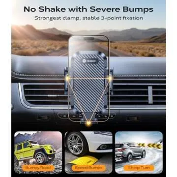 VICSEED [2025 Upgrade Ultra Stable Car Phone Holder Mount [Never Fall Off & Won't Break] Universal Air Vent Phone Mount for Car Easy Clamp Phone Holders for Your Car for iPhone 16 Pro Max 15 14 13 12