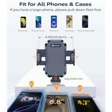 VICSEED [2025 Upgrade Ultra Stable Car Phone Holder Mount [Never Fall Off & Won't Break] Universal Air Vent Phone Mount for Car Easy Clamp Phone Holders for Your Car for iPhone 16 Pro Max 15 14 13 12