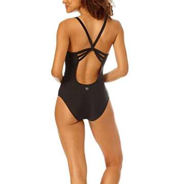 Hurley Womens One Piece Swimsuit (Black, Large)