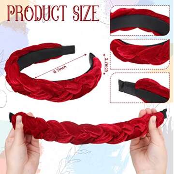 6-Piece Adjustable Velvet Headband Set for Women