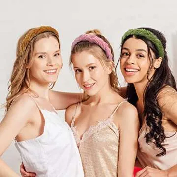 6-Piece Adjustable Velvet Headband Set for Women