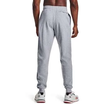 Under Armour Mens Rival Fleece Joggers , Mod Gray Light Heather (011)/Onyx White , Large