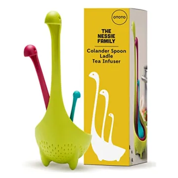 The Nessie Family by OTOTO - Pack of 3 Tea Infuser, Soup Ladle, and Colander - Cute Kitchen Accessor...