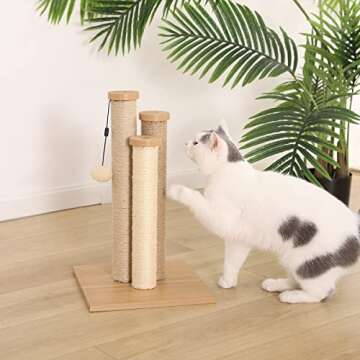 Amazon Basics Cat Triple Scratching Posts, Beige