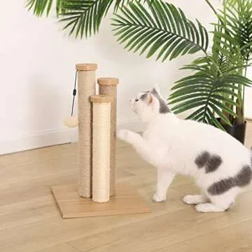 Amazon Basics Cat Triple Scratching Posts, Beige
