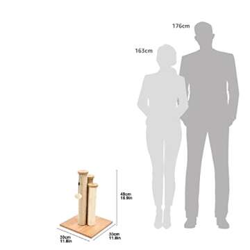 Amazon Basics Cat Triple Scratching Posts, Beige