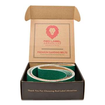 Red Label Abrasives 2 X 42 Inch 120 Grit Metal Grinding Zirconia Sanding Belts, 6 Pack