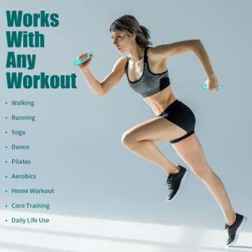 Dumbbell Hand Weights Pair: Sportneer 2lb Dumbbells Set of 2 Soft Silicone Coated Dumbbell Set with Non-Slip Grip for Home Gym, Small Dumbbells for Body Building/Strength Training Exercise Mint Green