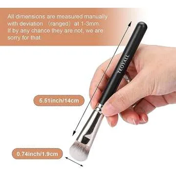 TEOYALL Angled Concealer Brush, Synthetic Contour Brush for Blending Setting Buffing with Liquid, Cream and Powder Cosmetic (Angled Brush)