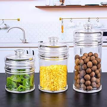 IVOOBR 35 oz Small Acrylic Storage Jar - Airtight & Safe