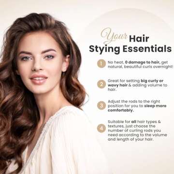 Velvet Heatless Curling Rods for Effortless Overnight Curls