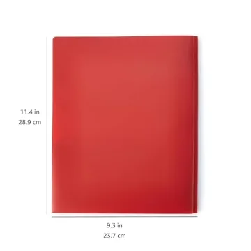 Heavy Duty Plastic Folders with 2 Pockets in Red and Blue