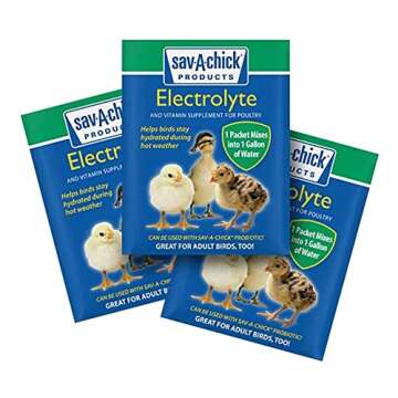 Sav-A-Chick Electrolyte & Vitamin Supplement (3-0.2 oz Packets) Bundled with Sav-A-Chick Probiotic Digestive Supplement for Poultry (3-0.2 oz Packets) - Six 0.2 oz Packets Total