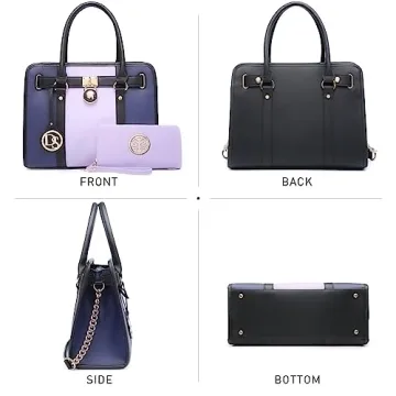 Dasein Vegan Leather Satchel with Matching Wallet for Women