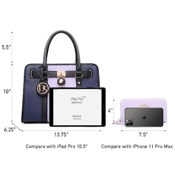 Dasein Vegan Leather Satchel with Matching Wallet for Women