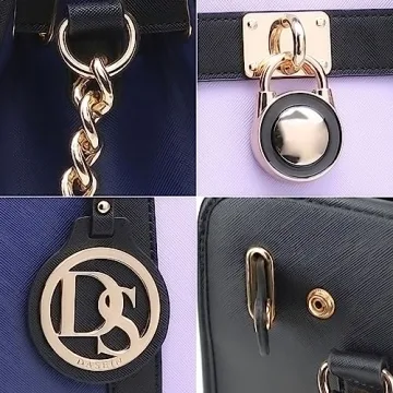 Dasein Vegan Leather Satchel with Matching Wallet for Women