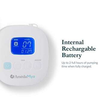 Ameda Mya Portable Hospital Strength Electric Breast Pump with 24mm Flanges, Wide-neck Storage Bottles, and Rechargeable Battery