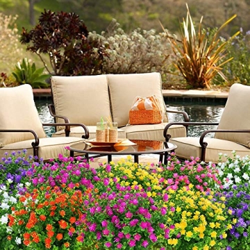 KLEMOO UV Resistant Faux Fuchsia Flowers 4 Pack