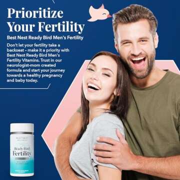 Best Nest Wellness Men's Fertility - Multivitamin Supplement for Men with Methylated Vitamins - Nutritional Supplement with Nutrients & Antioxidants - Supplement with Magnesium & Zinc - 30 Tablets