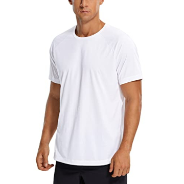 CRZ YOGA Men's Lightweight Short Sleeve Quick Dry T-Shirt for Athletic Use