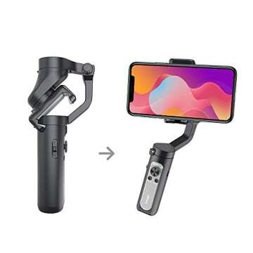 hohem 3-Axis Smartphone Gimbal Stabilizer for iPhone 11 Pro Max/Xs Android, Foldbale Gimbal for Vlog Youtuber Live Video Recording, Face Tracking, Auto Inception Timelapse, iSteady X (Black)