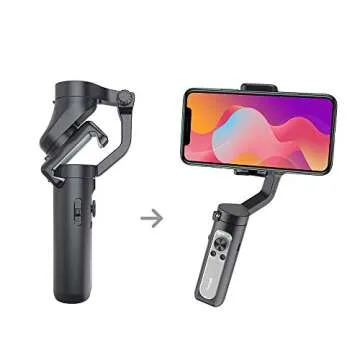 hohem 3-Axis Smartphone Gimbal Stabilizer for iPhone 11 Pro Max/Xs Android, Foldbale Gimbal for Vlog Youtuber Live Video Recording, Face Tracking, Auto Inception Timelapse, iSteady X (Black)