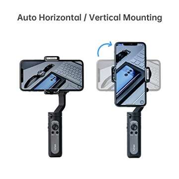 hohem 3-Axis Smartphone Gimbal Stabilizer for iPhone 11 Pro Max/Xs Android, Foldbale Gimbal for Vlog Youtuber Live Video Recording, Face Tracking, Auto Inception Timelapse, iSteady X (Black)