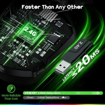 WESEARY 7.1 Wireless Gaming Headset with 50Hr Battery RGB