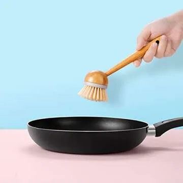 CLEACE Eco-Friendly Bamboo Kitchen Dish Brush Pack of 2