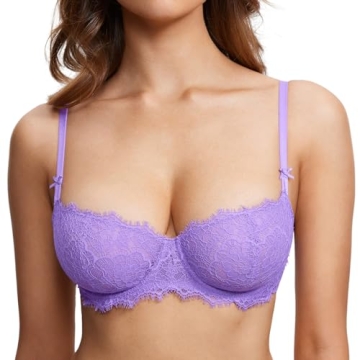 Luxurious DOBREVA Women's Balconette Lace Bra for Comfort