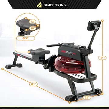 CIRCUIT FITNESS Circuit Fitness Water Rowing Machine 300 lb. Max. Capacity AMZ-167RW