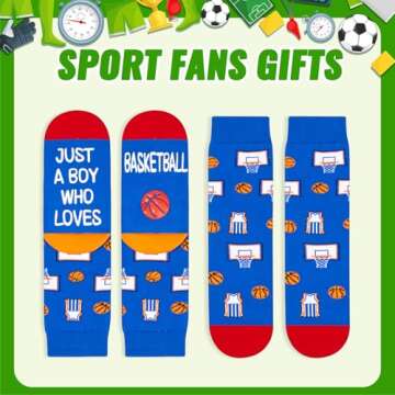HAPPYPOP Best Gifts For Basketball Players Lovers, Basketball Gifts For Boys Who Love Basketball, Boys Kids Basketball Socks
