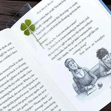 ARTMART Genuine Real Four-Leaf Green Clover St. Saint Patric's Day Bookmarks Irish Shamrock Good Luc...