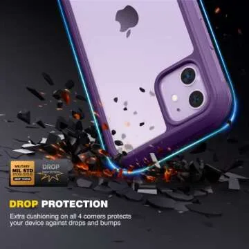 Diaclara Rugged iPhone 11 Case with Screen Protector
