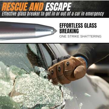 Self Defense Tactical EDC Pen, Car Window Glass Breaker, Emergency & Survival Military Pens For All Weather With 2 Ink cartridges, Cool Gadget for Men and Women