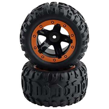 GDOOL M16055 Left & Right Wheel Tire Set Complete for 16889 16890 16890A 16889A RC Cars Accessories Spare Parts(2 PCS)